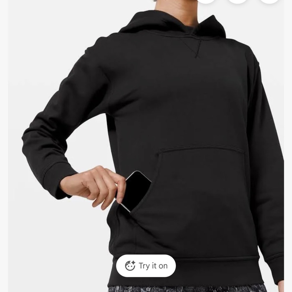 NWT Lululemon Black French Terry Hoodie Size 8 - Picture 4 of 6